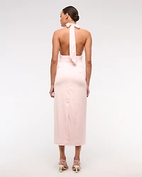 Rosette Halter Midi Dress