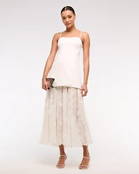 Embroidered Sheer Maxi Dress