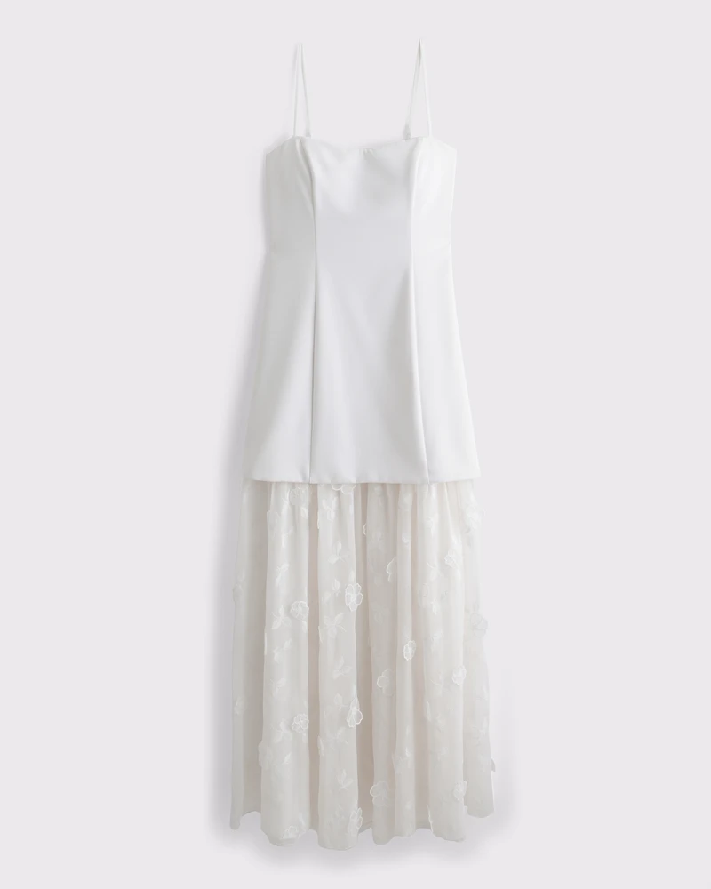 Embroidered Sheer Maxi Dress