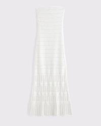 Strapless Crochet-Style Maxi Dress