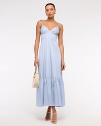 Tie-Strap Tiered Maxi Dress
