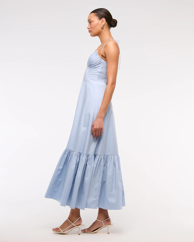 Tie-Strap Tiered Maxi Dress