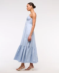 Tie-Strap Tiered Maxi Dress