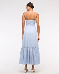 Tie-Strap Tiered Maxi Dress