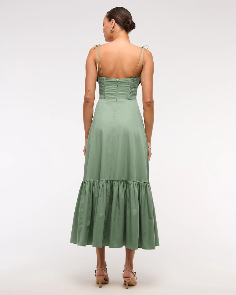 Tie-Strap Tiered Maxi Dress