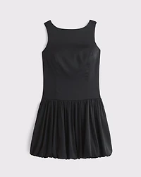 High-Neck Bubble Hem Mini Dress