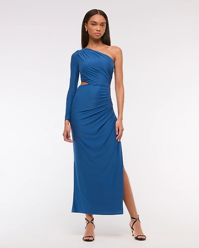 One-Shoulder Draped Maxi Dress