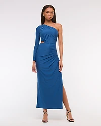 One-Shoulder Draped Maxi Dress