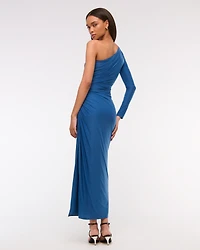 One-Shoulder Draped Maxi Dress
