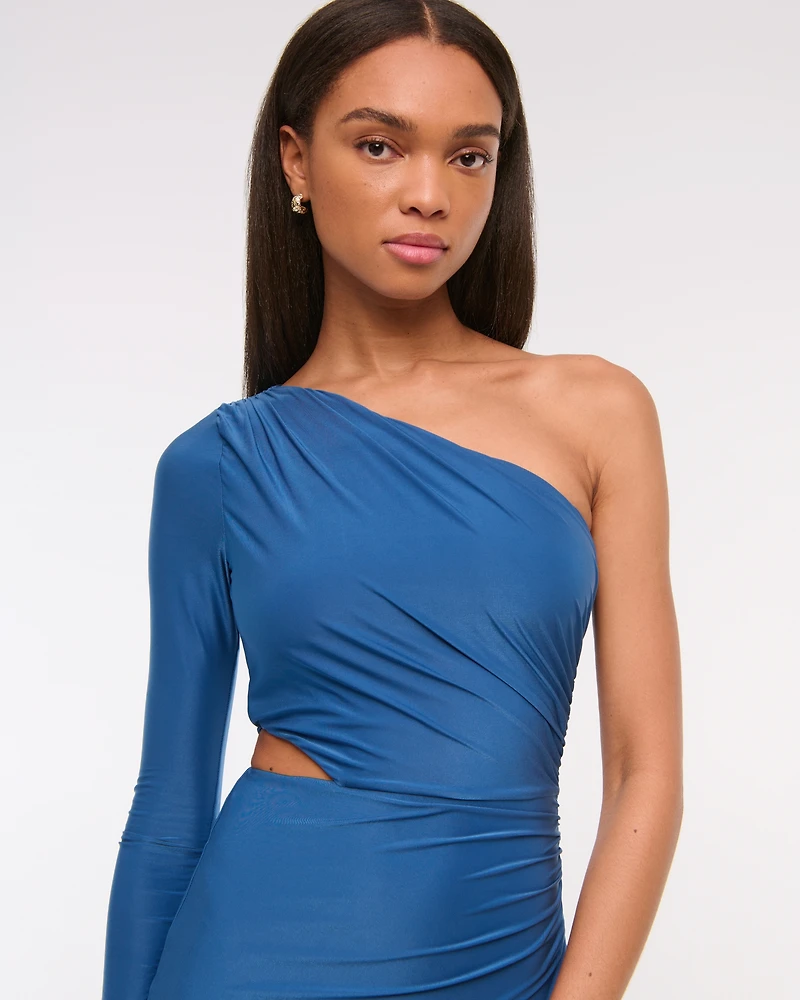 One-Shoulder Draped Maxi Dress