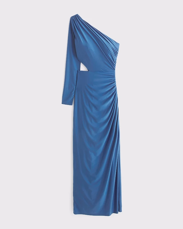 long sleeve maxi shirt dress Button-Front Maxi Shirt Dress Light Blue / L