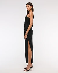One-Shoulder Draped Maxi Dress