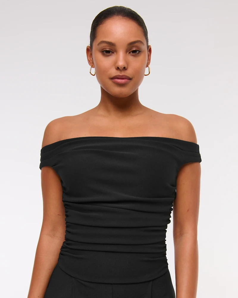 Off-The-Shoulder Draped Jumpsuit