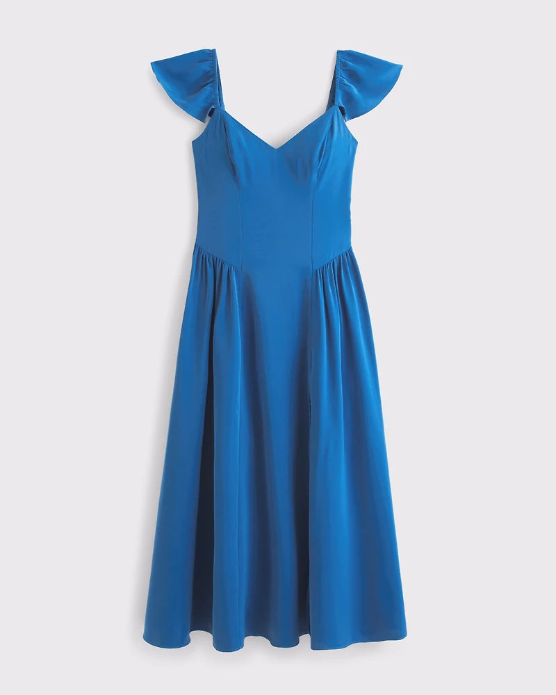 Flutter Sleeve Midi Dress