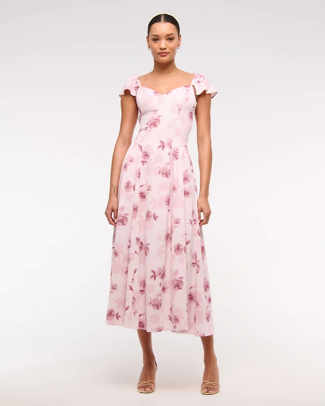 abercrombie flutter sleeve midi dress Kaylyn_Jane on LTK