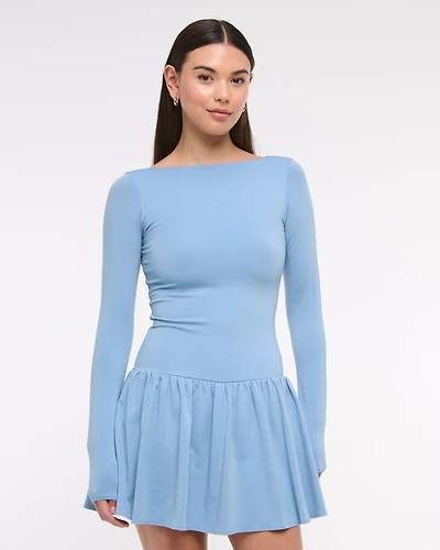 Drop-Waist Knit Skort