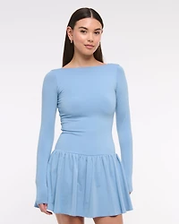 Drop-Waist Knit Skort