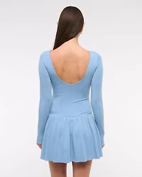 Drop-Waist Knit Skort