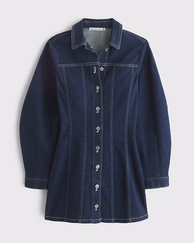 Abercrombie Fitch Barrel Sleeve Denim Shirt Dress Arden Fair