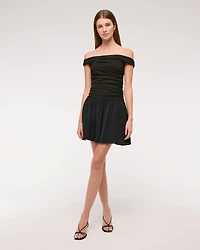 Off-The-Shoulder Ruched Mini Dress