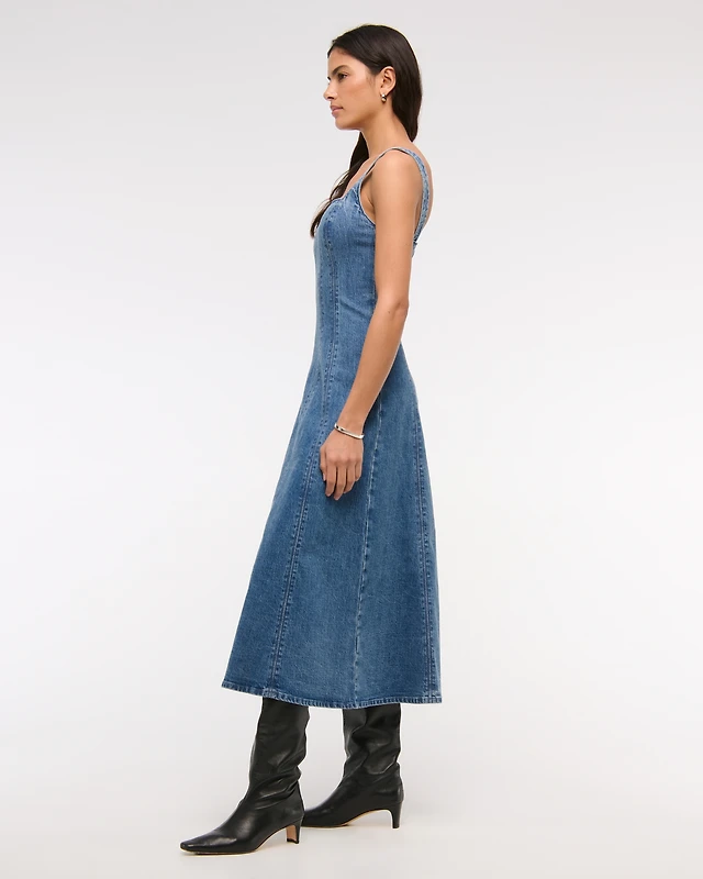 claire midi dress mumu Claire Midi Dress ~ Rose Gold Luxe Satin M