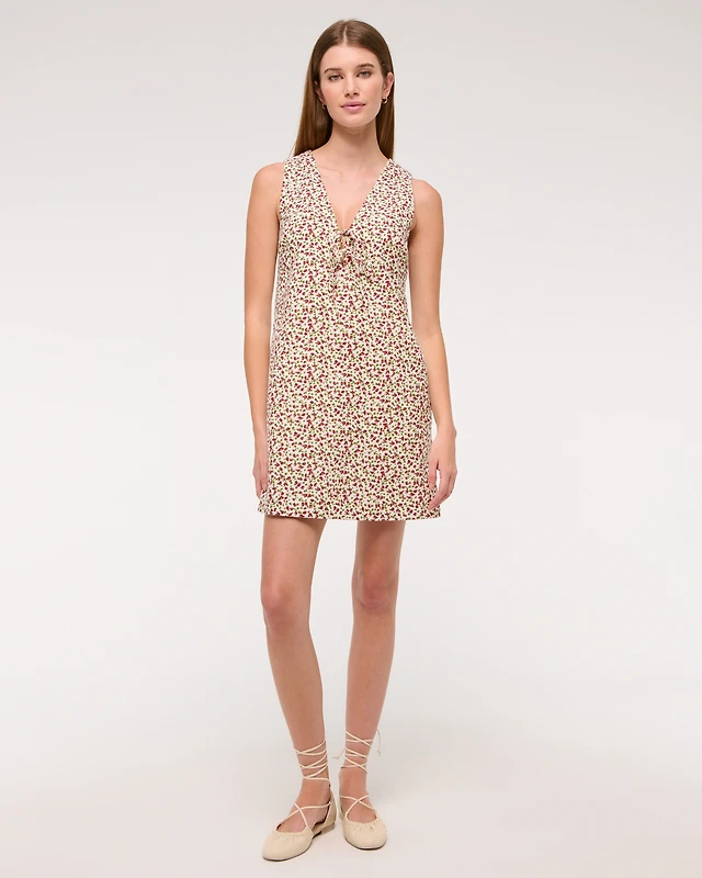 Abercrombie & Fitch Linen-Blend Godet Mini Dress | Arden Fair