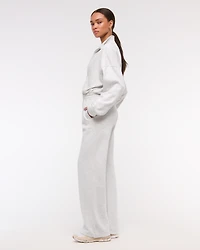 Long-Sleeve Half-Zip Fleece Jumpsuit