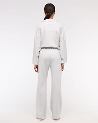 Long-Sleeve Half-Zip Fleece Jumpsuit