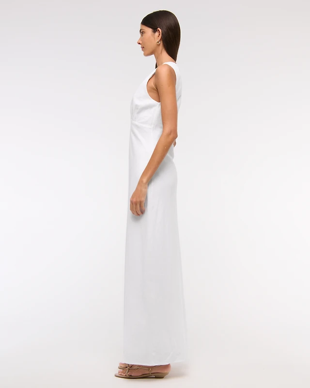 Abercrombie & Fitch The A&F Emerson Strapless Linen-Blend Maxi Dress |  MainPlace Mall