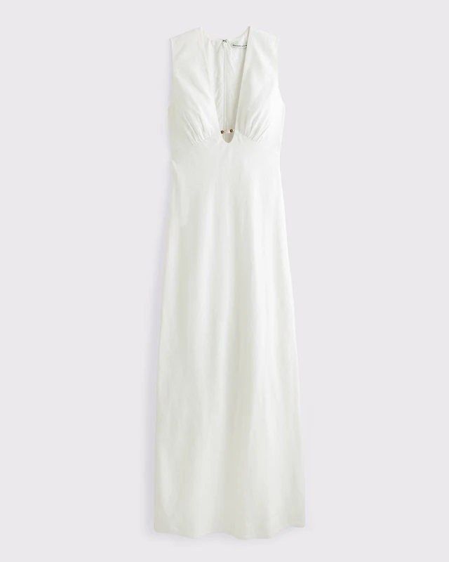 Abercrombie & Fitch Beaded Plunge Linen-Blend Maxi Dress | Arden Fair Abercrombie & Fitch Beaded Plunge Linen-Blend Maxi Dress | Arden Fair