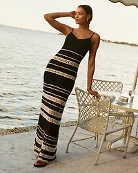 Crochet-Style Maxi Dress