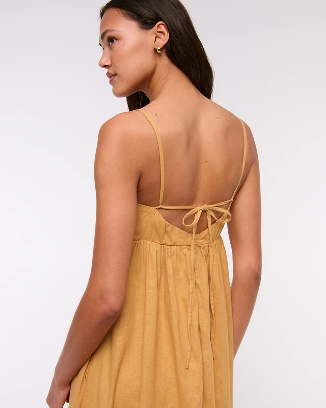 tie back babydoll maxi dress Abercrombie & Fitch Tie-Back Babydoll Maxi Dress