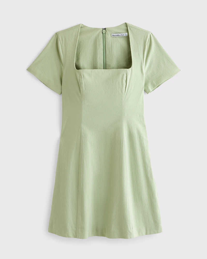 Short-Sleeve Stretch Mini Dress