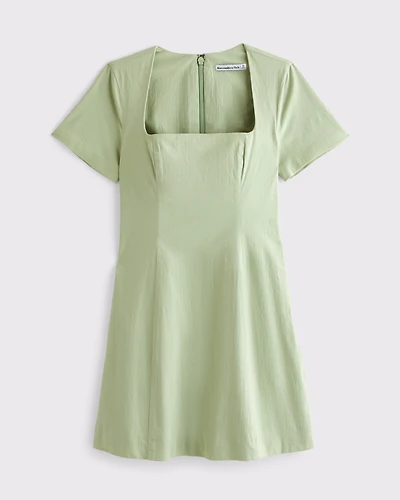 Short-Sleeve Stretch Mini Dress
