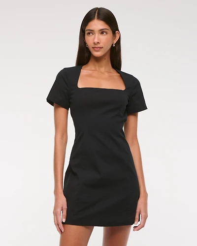 Short-Sleeve Stretch Mini Dress