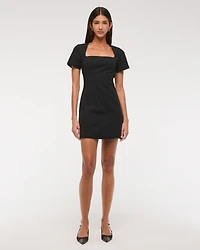 Short-Sleeve Stretch Mini Dress