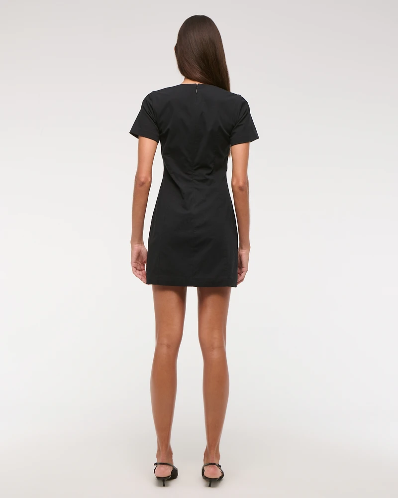 Short-Sleeve Stretch Mini Dress