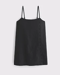 Linen-Blend Button Skort