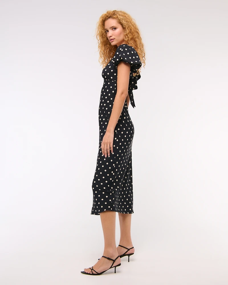 Puff Sleeve Midi Dress