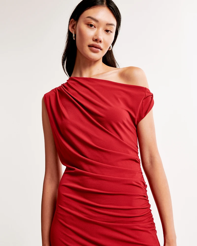 Asymmetrical Draped Maxi Dress