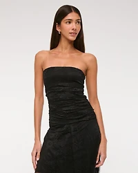 Strapless Lace Midi Dress