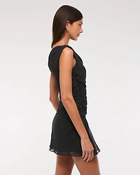 One-Shoulder Draped Mini Dress