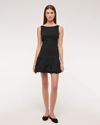 High-Neck Bubble Hem Mini Dress