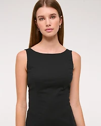 High-Neck Bubble Hem Mini Dress