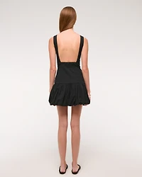 High-Neck Bubble Hem Mini Dress