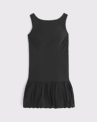 High-Neck Bubble Hem Mini Dress