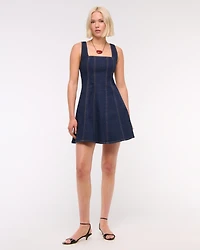 The A&F Mila Squareneck Denim Mini Dress