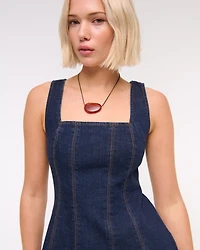 The A&F Mila Squareneck Denim Mini Dress
