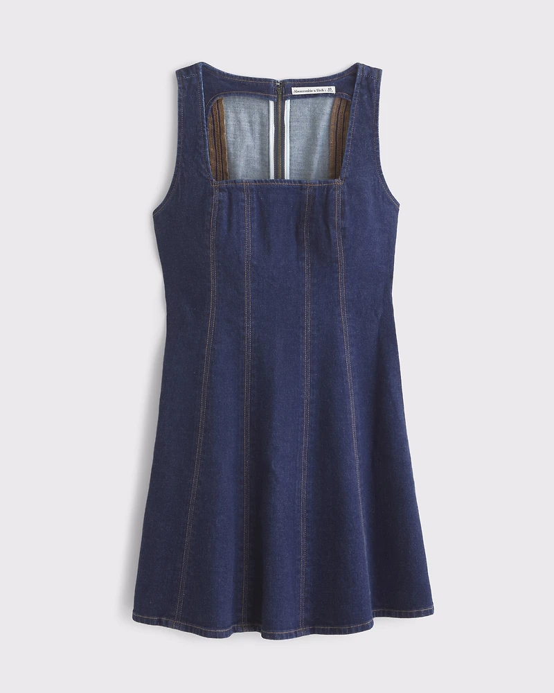 The A&F Mila Squareneck Denim Mini Dress