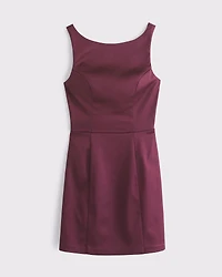 High-Neck Satin Sculpt Mini Dress